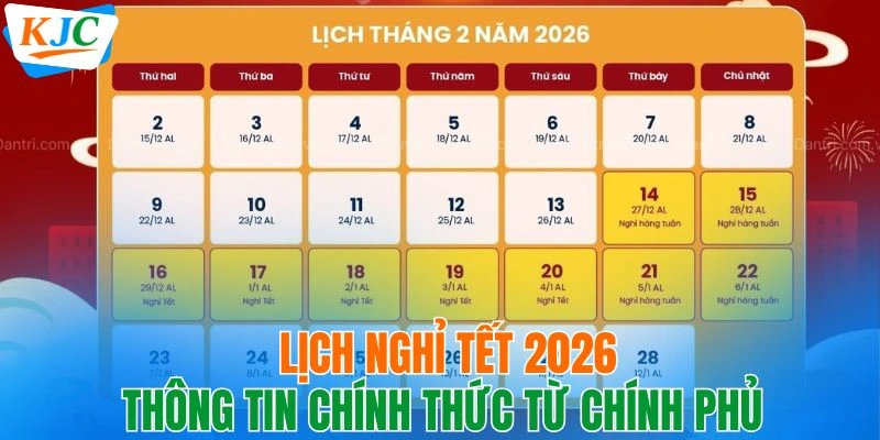 lịch nghỉ tết 2026