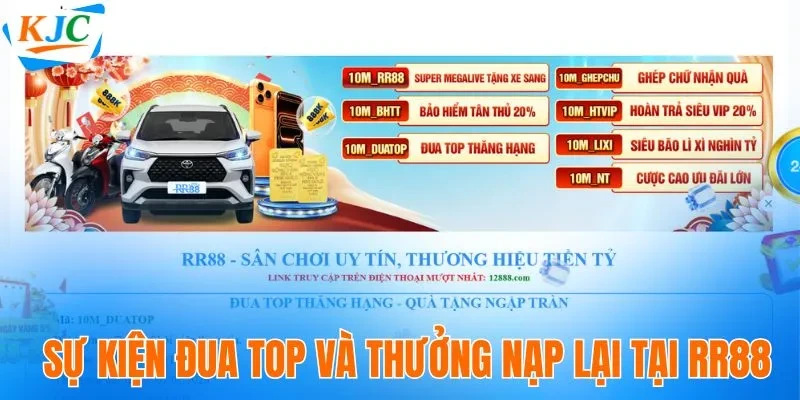 Sự kiện đua top và thưởng nạp lại tại RR88