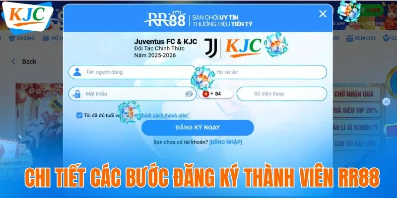Chi tiết các bước đăng ký thành viên RR88