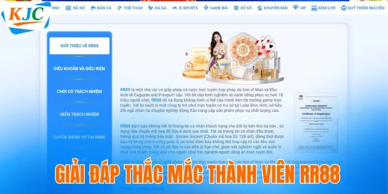 Giải đáp thắc mắc thành viên RR88